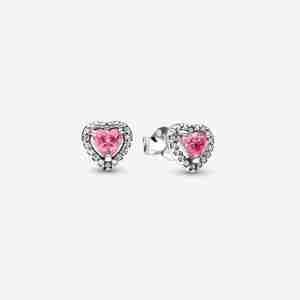 Clous d'Oreilles Cœurs Surélevés Roses