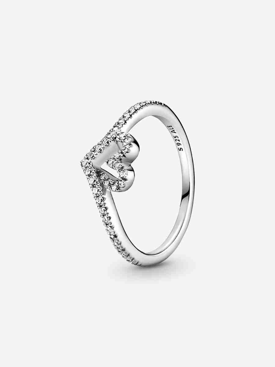 Bague Cœur Chevron Scintillante Argent Bague Coeur Chevron Scintillante Argent