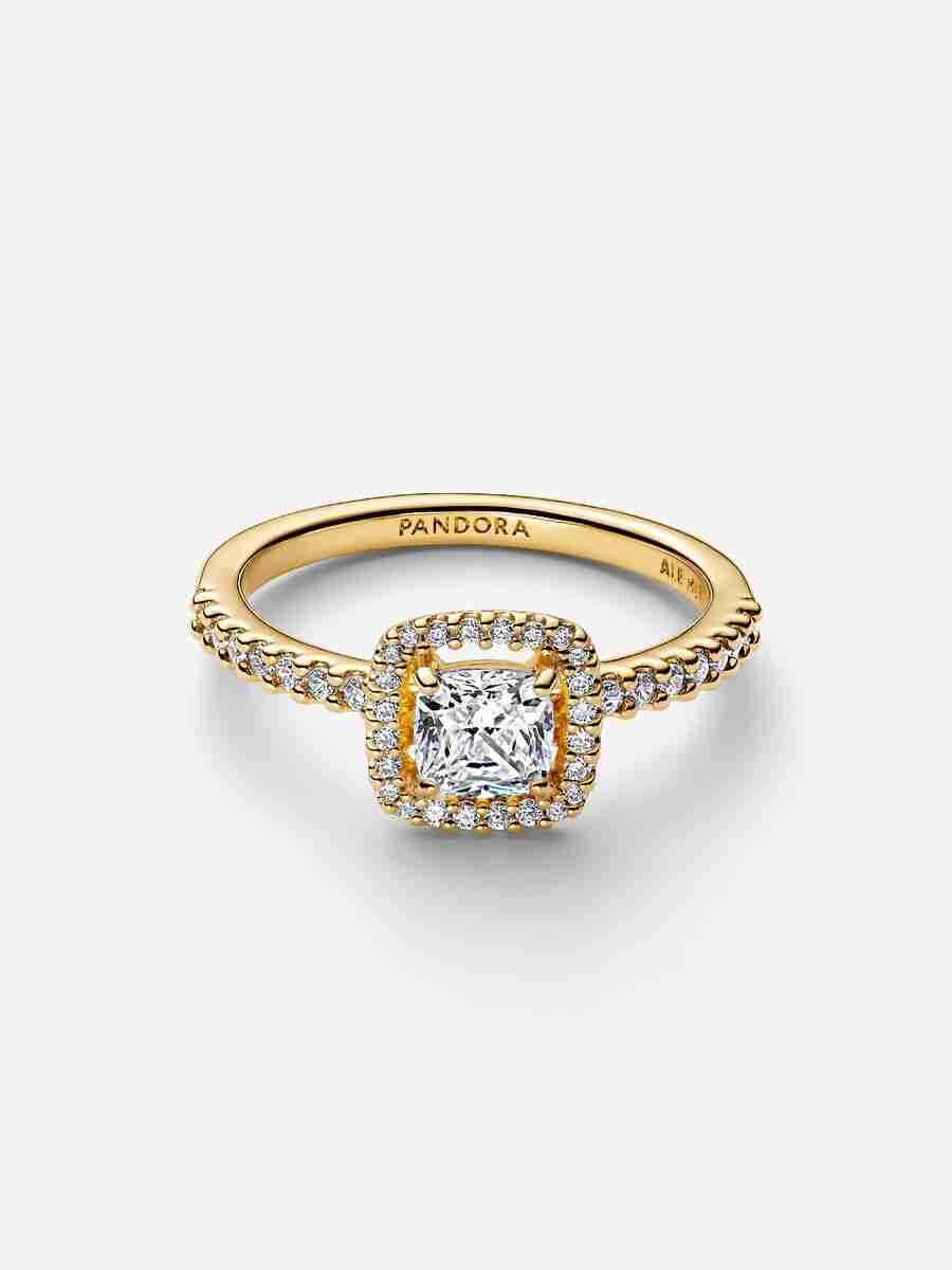 Bague Halo Incolore Carré Scintillant-1 Bague Halo Incolore Carre Scintillant 1