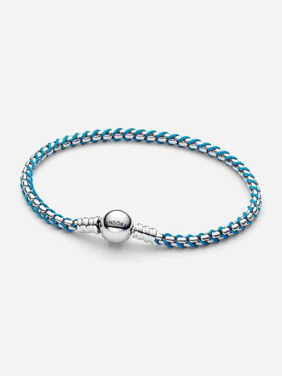 Bracelet Maille Serpent Cordon Bleu Bracelet Maille Serpent Cordon Bleu