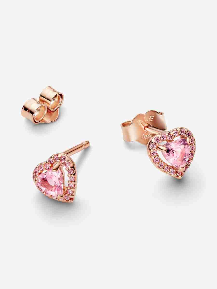Clous d’Oreilles Cœurs Surélevés Roses-1 Clous dOreilles Coeurs Sureleves Roses 1