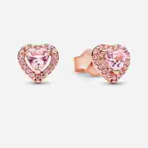 Clous d’Oreilles Cœurs Surélevés Roses