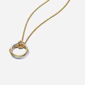 Collier à Pendentif Bicolore de Forme Organique