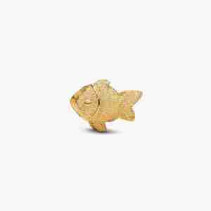 Mini Charm Poisson Texturé Doré