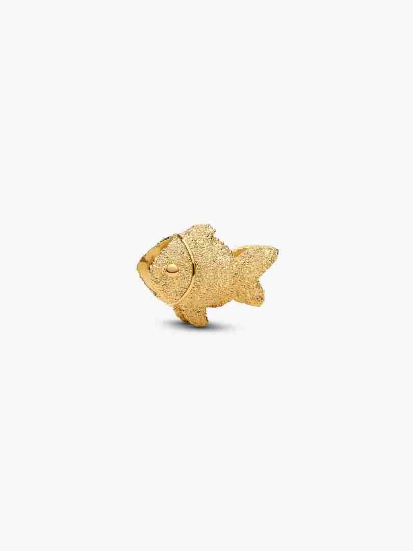 Mini Charm Poisson Texturé Doré Mini Charm Poisson Texture Dore