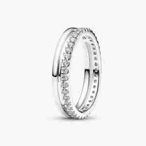 Bague Anneau Double-Argent