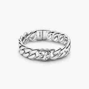 Bague Cœur Maille Cubaine
