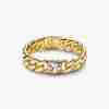 Bague Cœur Maille Cubaine Dorée