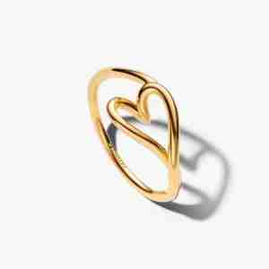 Bague Cœur Organique Dorée petit modèle