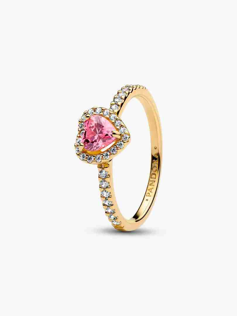 Bague Cœur Rose Surélevé Dorée Bague Coeur Rose Sureleve Doree