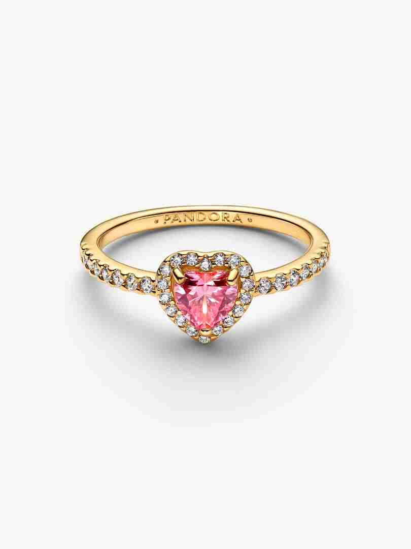 Bague Cœur Rose Surélevé Dorée_1 Bague Coeur Rose Sureleve Doree 1