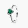 Bague Cœur Vert Royal Surélevé
