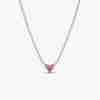 Collier Cœur Trio de Pierres Roses