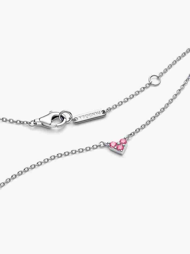 Collier Cœur Trio de Pierres Roses_1 Collier Coeur Trio de Pierres Roses 1