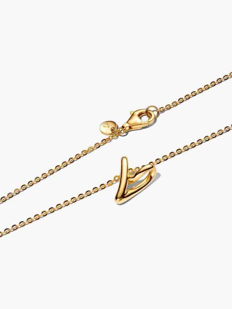 Collier avec Pendentif Cœur Organique Doré Petit modèle_1 Collier avec Pendentif Coeur Organique Dore Petit modele 1