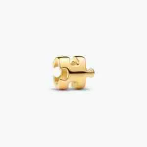 Mini Charm Pièce de Puzzle Doré