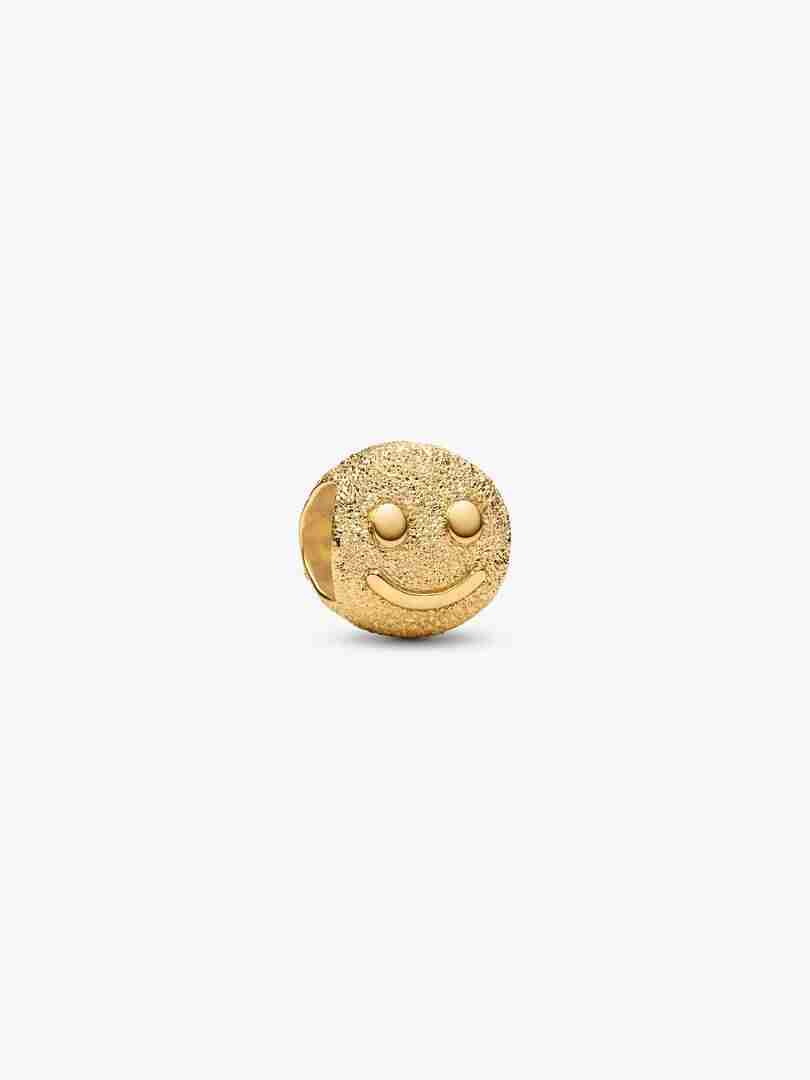 Mini Charm Visage Souriant Texturé Doré Mini Charm Visage Souriant Texture Dore